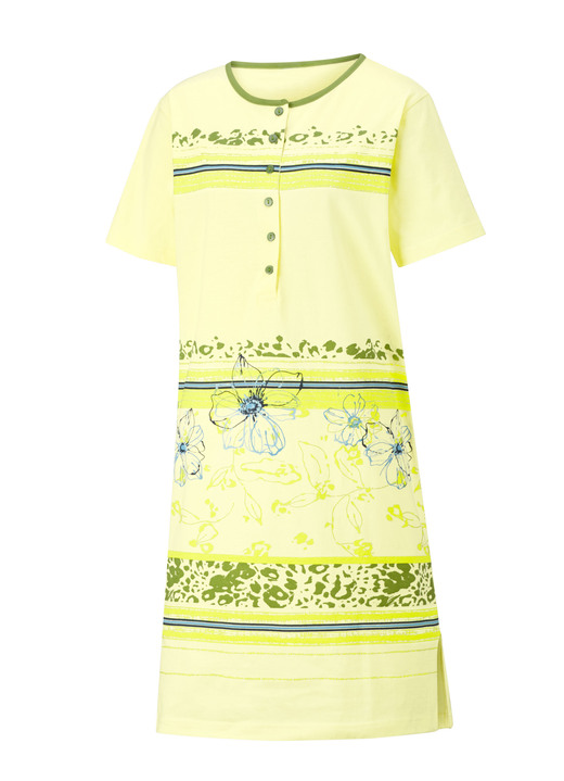 Kurzarm - Zweierpack Nachthemden mit platziertem Druck vorne Ansicht 4 Kurzarm - Zweierpack Nachthemden mit platziertem Druck vorne, in Größe 036 bis 052, in Farbe TÜRKIS/LIMONE Ansicht 4