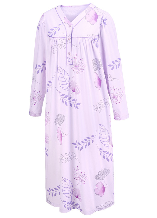 Wäsche - Zweierpack Nachthemden, 3/4 -langen Ärmeln mit Knopfleiste Ansicht 2 Wäsche - Zweierpack Nachthemden, 3/4 -langen Ärmeln mit Knopfleiste, in Größe 038 bis 060, in Farbe 1X ZARTFLIEDER-BUNT, 1X ZARTFLIEDER Ansicht 2