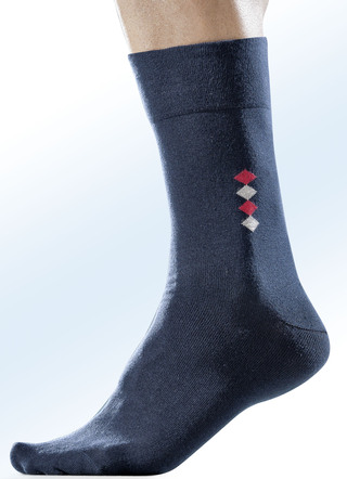 Fünferpack Socken mit handgekettelter Spitze und druckfreiem Bund