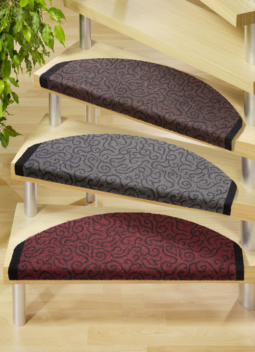 Teppiche - Robuste Stufenmatten mit bedrucktem Rand, in Größe 151 (Stufenmatten, 2er-Pack) bis 325 (Stufenmatten, 15er-Pack), in Farbe GRAU