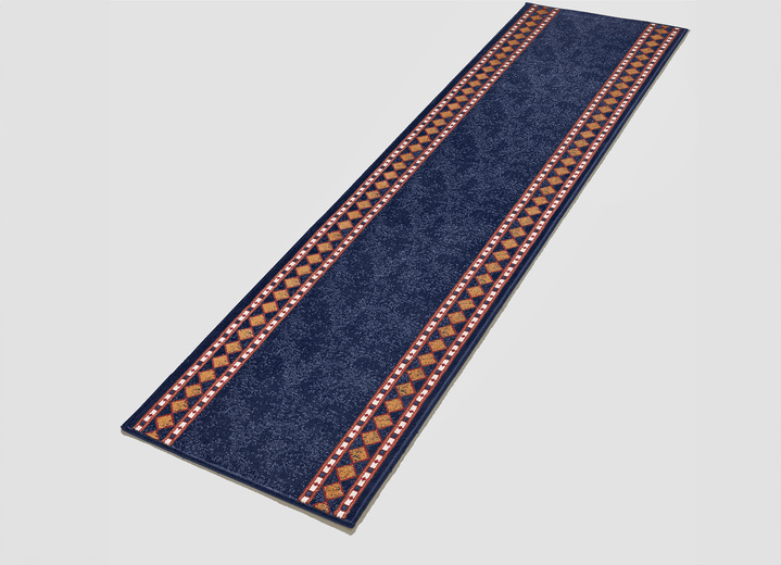 Teppiche - Raffinierte Läufer nach Wunschmaß, in Größe 101 (Läufer, Breite: 60 cm) bis 106 (Läufer, Breite: 100 cm), in Farbe BLAU Ansicht 1