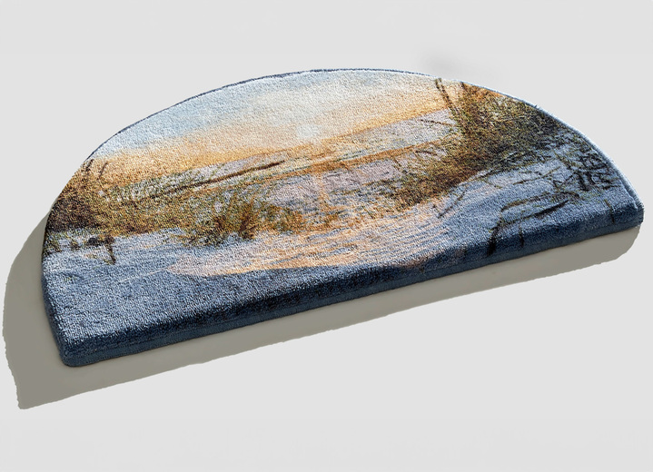 Badgarnituren - Badgarnitur von Grund mit rutschhemmender Latex-Rückseite, in Größe 100 (Vorleger halbrund, 50/ 80 cm) bis 112 (Motiv-WC-Deckelbezug, 47/ 50 cm), in Farbe BLAU Ansicht 3