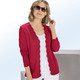 Strickjacken - Strickjacke mit Wellenabschlüssen, in Größe 038 bis 054, in Farbe KIRSCHROT