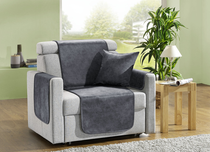 Wohnen - Wohnaccessoires mit Anti-Rutsch-Beschichtung, in Größe 101 (Sesselschoner, 50x150 cm) bis 905 (2 Kissenbezüge, 40x40 cm), in Farbe BEIGE Ansicht 9