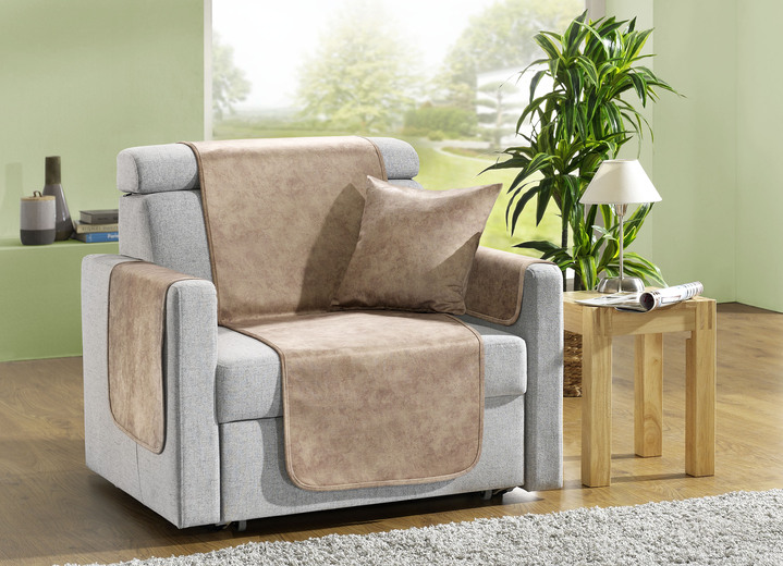 Wohnen - Wohnaccessoires mit Anti-Rutsch-Beschichtung, in Größe 101 (Sesselschoner, 50x150 cm) bis 905 (2 Kissenbezüge, 40x40 cm), in Farbe BEIGE Ansicht 8