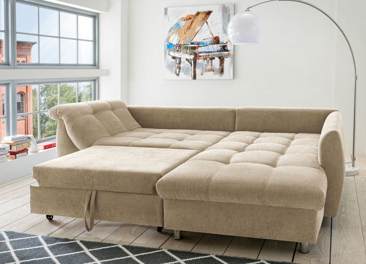 Polsterecken - Polsterecke mit Dekokissen Ansicht 3 Polsterecken - Polsterecke mit Dekokissen, in Farbe BLAU, in Ausführung mit Bettfunktion Ansicht 3