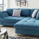 Polsterecken - Polsterecke mit Dekokissen – Farbe BLAU Polsterecken - Polsterecke mit Dekokissen, in Farbe BLAU, in Ausführung mit Bettfunktion
