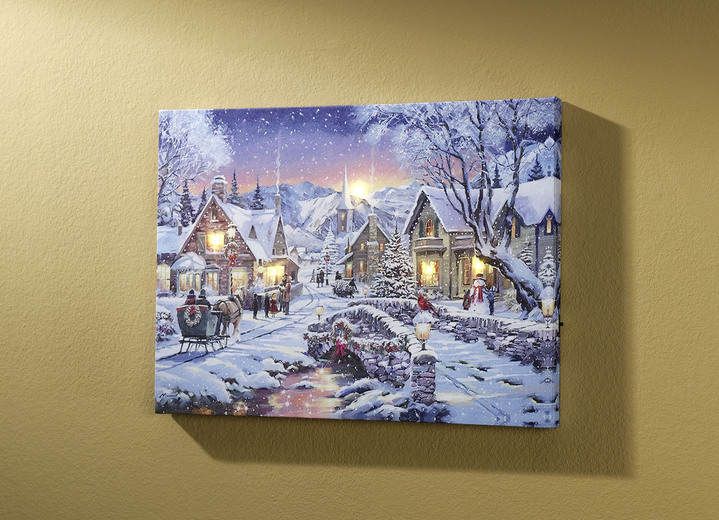 Weihnachtliche Dekorationen - Weihnachtliches LED-Bild, in Farbe WEISS-BLAU Ansicht 2