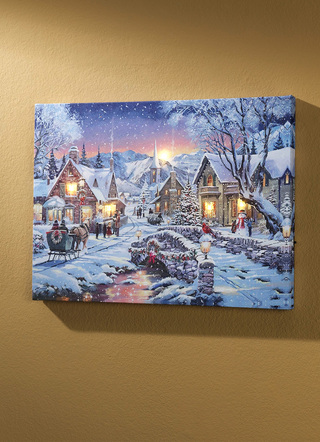 Weihnachtliche Dekorationen - Weihnachtliches LED-Bild, in Farbe WEISS-BLAU