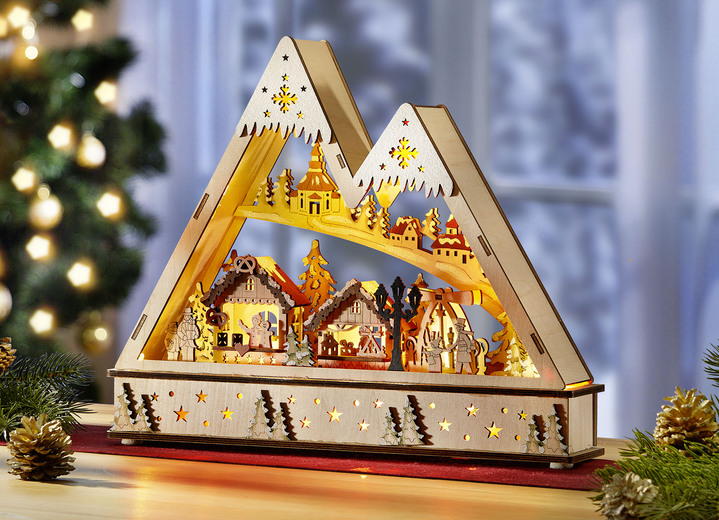 Weihnachten - Lichterbogen aus Holz, in Farbe NATUR-BRAUN Ansicht 2