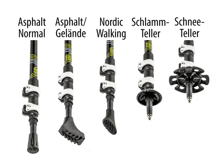 Fitness - Wanderstöcke, 2er-Set, Inkl. 5 Aufsätzen, in Farbe BRAUN Ansicht 3