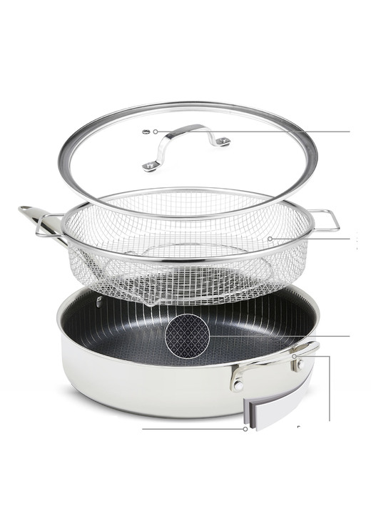 Töpfe & Pfannen - Livington Titan Pan Pfannen und Kochtöpfe Ansicht 2 Töpfe & Pfannen - Livington Titan Pan Pfannen und Kochtöpfe, in Farbe EDELSTAHL, in Ausführung Multipfanne, ø 24 cm, H 6 cm Ansicht 2