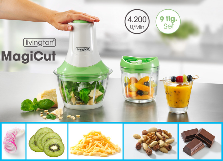 Küchengeräte - Livington MagiCut 5-in-1 Power-Multi-Zerkleinerer, in Farbe WEISS, in Ausführung Zerkleinerer Single Ansicht 2