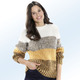 Langarm - Pullover in Grobstrick – Farbe CURRY-ECRU-MULTICOLOR – Ansicht 2 Langarm - Pullover in Grobstrick, in Größe L(44/46) bis XS(32/34), in Farbe CURRY-ECRU-MULTICOLOR – Farbe CURRY-ECRU-MULTICOLOR – Ansicht 2