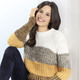 Langarm - Pullover in Grobstrick – Farbe CURRY-ECRU-MULTICOLOR – Ansicht 1 Langarm - Pullover in Grobstrick, in Größe L(44/46) bis XS(32/34), in Farbe CURRY-ECRU-MULTICOLOR – Farbe CURRY-ECRU-MULTICOLOR – Ansicht 1