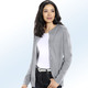 Strickjacken - Strickjacke mit Schurwolle – Farbe GRAU MELIERT Strickjacken - Strickjacke mit Schurwolle, in Größe 036 bis 052, in Farbe JEANSBLAU
