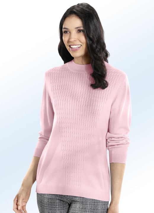 Langarm - Pullover mit Schurwolle Ansicht 3 Langarm - Pullover mit Schurwolle, in Größe 036 bis 050, in Farbe BLEU Ansicht 3