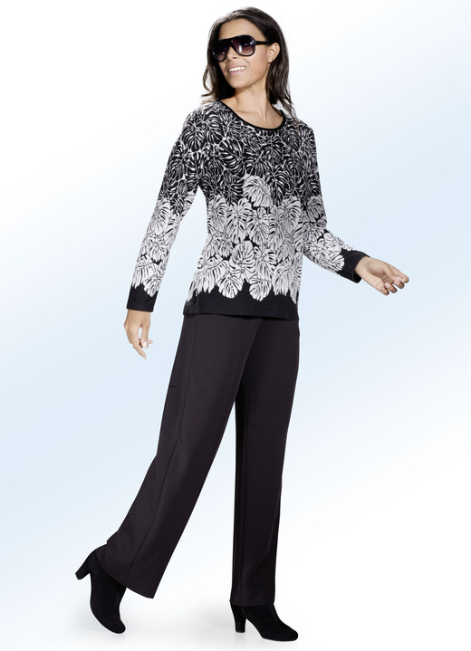 Pullover & Strickmode - Pullover aus weichem Material Ansicht 2 Pullover & Strickmode - Pullover aus weichem Material, in Größe 038 bis 052, in Farbe SCHWARZ-ECRU Ansicht 2
