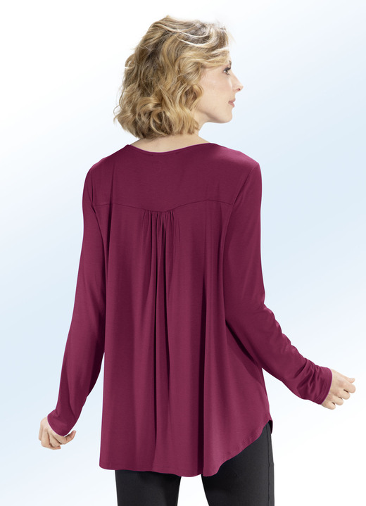 Blusen & Tuniken - Shirt-Tunika mit rundem Halsausschnitt, in Größe 036 bis 054, in Farbe ROYALBLAU Ansicht 12