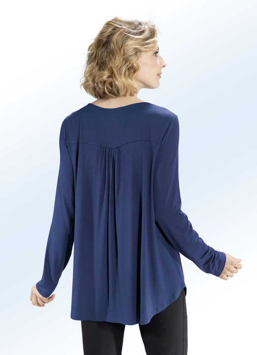 Blusen & Tuniken - Shirt-Tunika mit rundem Halsausschnitt, in Größe 036 bis 054, in Farbe ROYALBLAU Ansicht 8