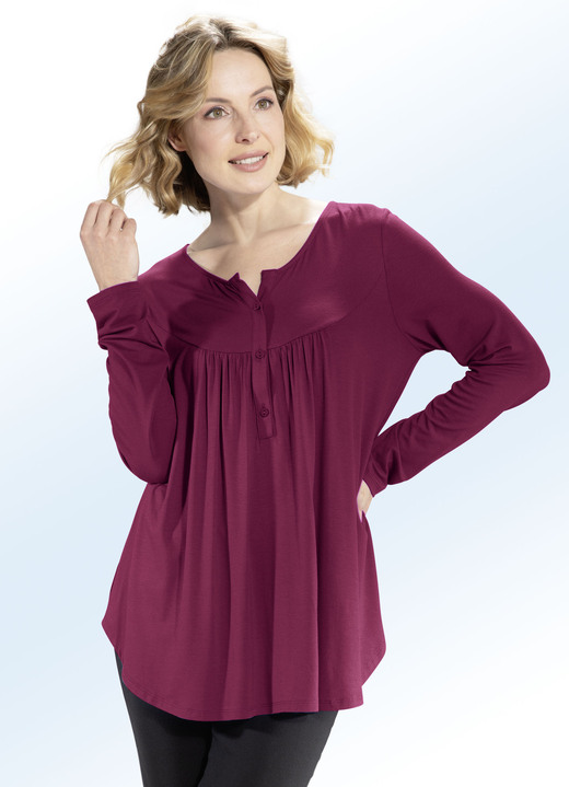 Blusen & Tuniken - Shirt-Tunika mit rundem Halsausschnitt, in Größe 036 bis 054, in Farbe ROYALBLAU Ansicht 11