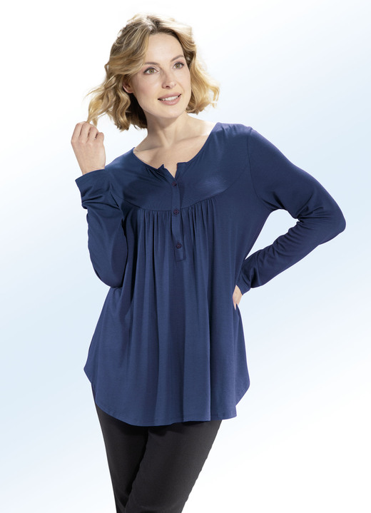 Blusen & Tuniken - Shirt-Tunika mit rundem Halsausschnitt, in Größe 036 bis 054, in Farbe ROYALBLAU Ansicht 7