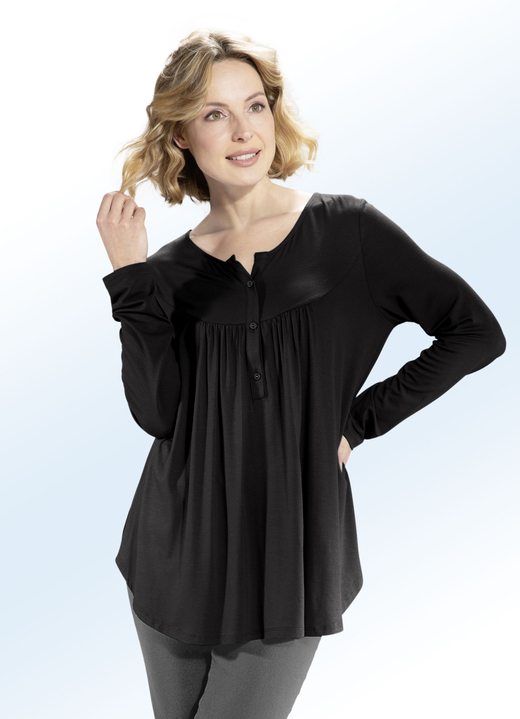 Blusen & Tuniken - Shirt-Tunika mit rundem Halsausschnitt, in Größe 036 bis 054, in Farbe ROYALBLAU Ansicht 5