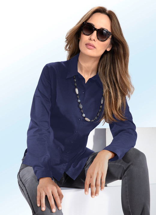 Damen - Bluse mit Hemdkragen, in Größe 036 bis 052, in Farbe WEISS Ansicht 3