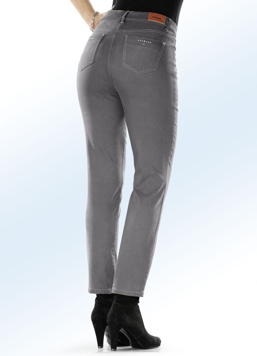 - Hose in 5-Pocket-Form mit softem Griff, in Größe 018 bis 054, in Farbe MITTELGRAU Ansicht 2