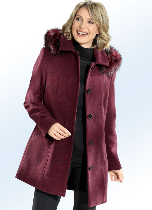 Jacken & Mäntel - Jacke mit abnehmbarer Kapuze Jacken & Mäntel - Jacke mit abnehmbarer Kapuze, in Größe 038 bis 056, in Farbe WEINROT