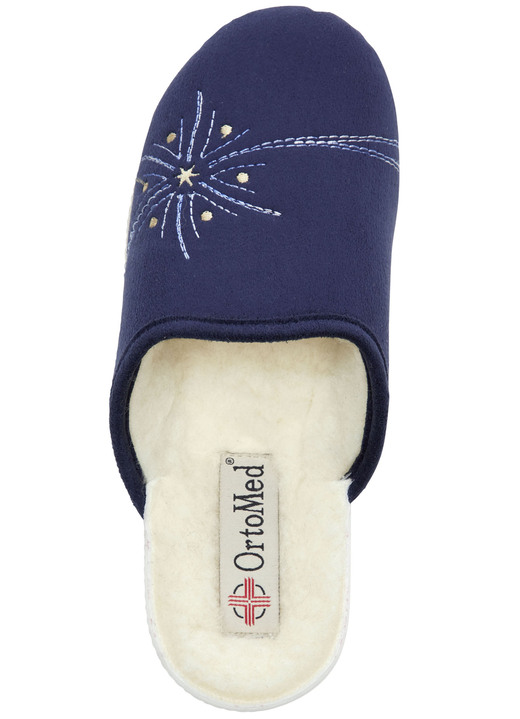 Hausschuhe - Zweierpack, warme Damen-Hausschuhe, Weite H, mit Wolle, in Größe 036 bis 041, in Farbe TAUPE+MARINE Ansicht 5