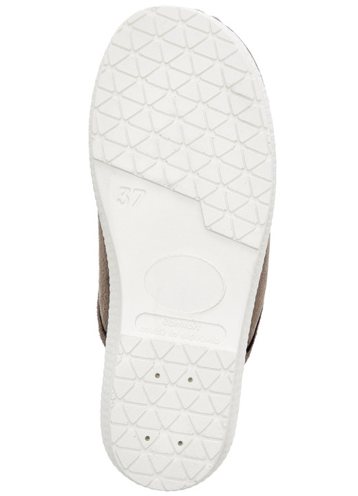 Hausschuhe - Zweierpack, warme Damen-Hausschuhe, Weite H, mit Wolle, in Größe 036 bis 041, in Farbe TAUPE+MARINE Ansicht 6