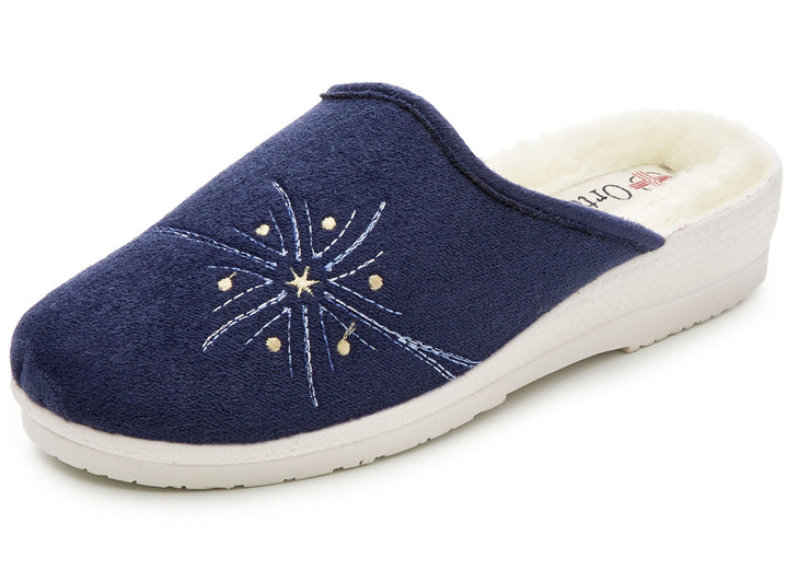 Hausschuhe - Zweierpack, warme Damen-Hausschuhe, Weite H, mit Wolle Ansicht 3 Hausschuhe - Zweierpack, warme Damen-Hausschuhe, Weite H, mit Wolle, in Größe 036 bis 041, in Farbe TAUPE+MARINE Ansicht 3