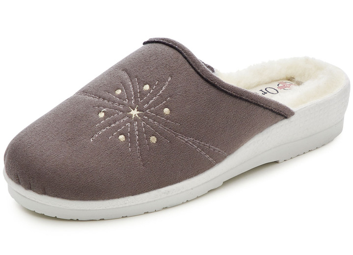 Hausschuhe - Zweierpack, warme Damen-Hausschuhe, Weite H, mit Wolle Ansicht 2 Hausschuhe - Zweierpack, warme Damen-Hausschuhe, Weite H, mit Wolle, in Größe 036 bis 041, in Farbe TAUPE+MARINE Ansicht 2