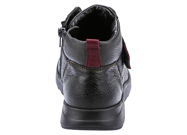 Schuhe - Waldläufer, bequeme Damen-Stiefeletten, Weite H, mit herausnehmbarem Fußbett, in Größe 4 1/2 bis 9, in Farbe SCHWARZ-ROT Ansicht 9