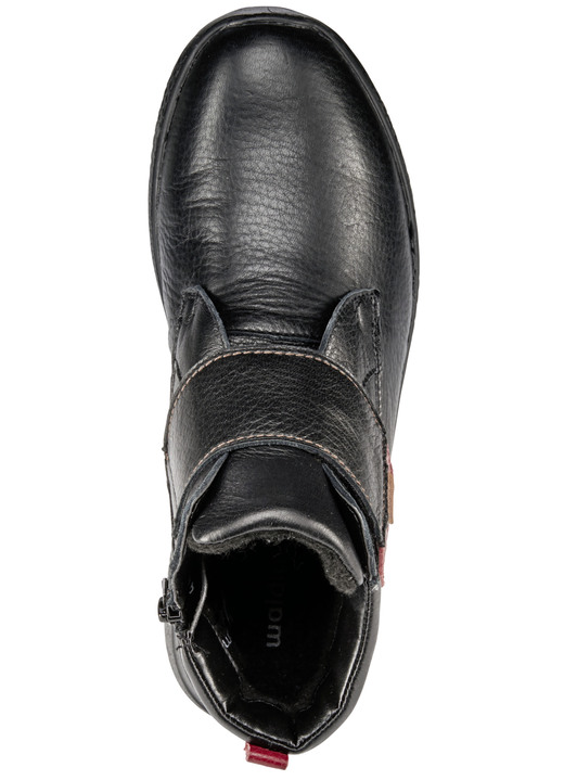 Schuhe - Waldläufer, bequeme Damen-Stiefeletten, Weite H, mit herausnehmbarem Fußbett, in Größe 4 1/2 bis 9, in Farbe SCHWARZ-ROT Ansicht 3