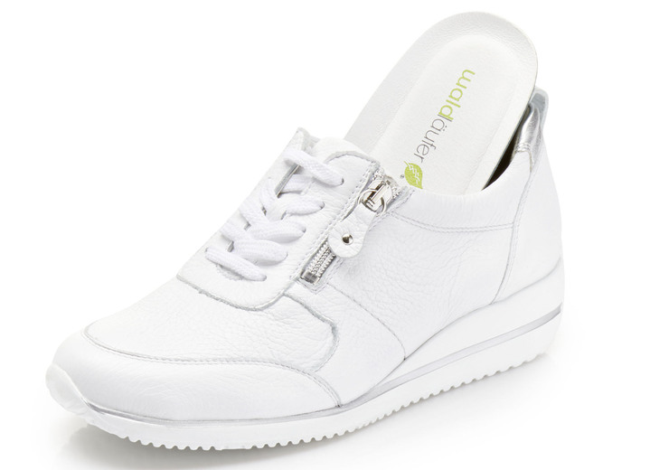 Slipper & Schnürschuhe - Waldläufer, leichte Damen-Sneaker, Weite H, mit herausnehmbarem Fußbett Ansicht 2 Slipper & Schnürschuhe - Waldläufer, leichte Damen-Sneaker, Weite H, mit herausnehmbarem Fußbett, in Größe 3 1/2 bis 8, in Farbe WEISS Ansicht 2
