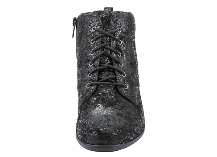 Stiefel & Stiefeletten - Waldläufer Schnür-Stiefelette mit floraler Prägung, in Größe 4 1/2 bis 9, in Farbe SCHWARZ Ansicht 6