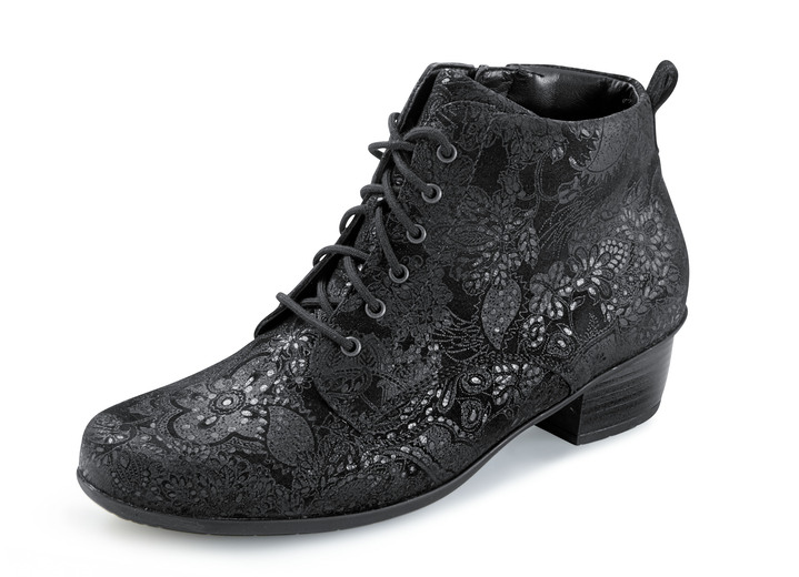 Stiefel & Stiefeletten - Waldläufer Schnür-Stiefelette mit floraler Prägung Ansicht 10 Stiefel & Stiefeletten - Waldläufer Schnür-Stiefelette mit floraler Prägung, in Größe 4 1/2 bis 9, in Farbe GRAU Ansicht 10