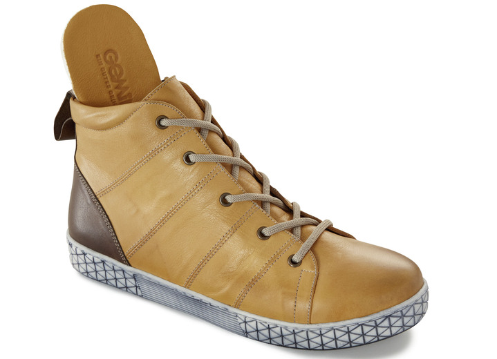 - Gemini Schnür-Stiefelette aus schattiertem Leder, in Größe 036 bis 042, in Farbe GELB-BRAUN Ansicht 2