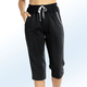 Freizeithosen - Caprihose mit Zierband – Farbe SCHWARZ Freizeithosen - Caprihose mit Zierband, in Größe 036 bis 058, in Farbe SCHWARZ
