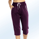 Freizeithosen - Caprihose mit Zierband – Farbe BROMBEERE Freizeithosen - Caprihose mit Zierband, in Größe 036 bis 058, in Farbe SCHWARZ