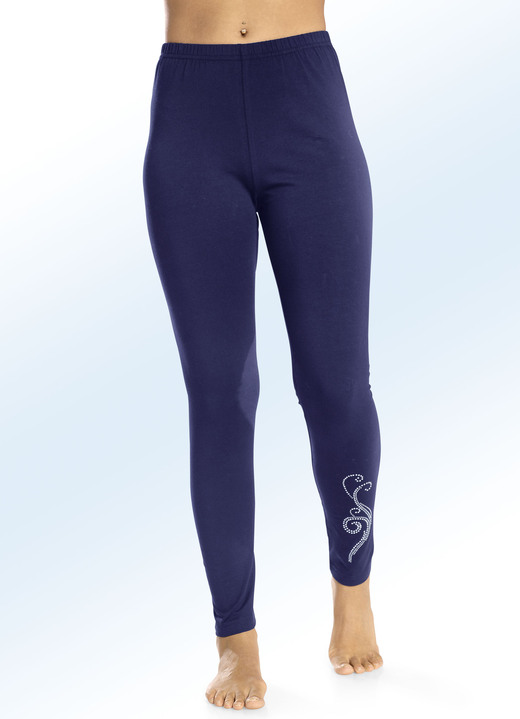 Freizeithosen - Zweierpack Leggings mit bequemem Dehnbund, in Größe 036 bis 058, in Farbe 1X MARINE, 1X SCHWARZ Ansicht 1