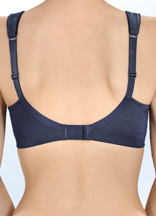 T-Shirt BH - Speidel Zweierpack BH mit doppelt vorgeformten Cups, in Größe 080 bis 105, in Cup B, in Farbe 1X MARINE, 1X WEISS Ansicht 2