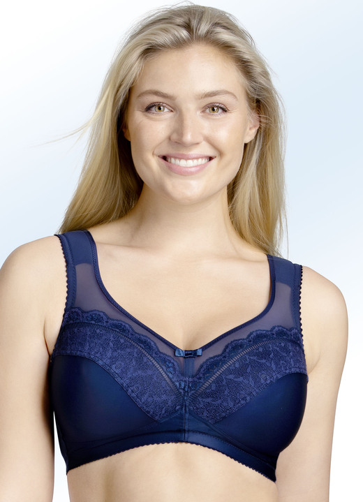 Soft-BH - Miss Mary-BH mit Elastiktüll, in Größe 075 bis 110, in Cup D, in Farbe WEISS Ansicht 4