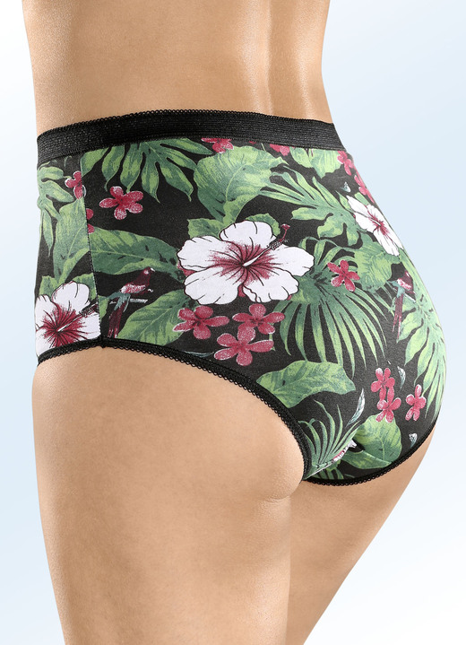 - Fünferpack Slips mit Dschungeldessin, in Größe 038 bis 058, in Farbe SCHWARZ-BUNT Ansicht 2