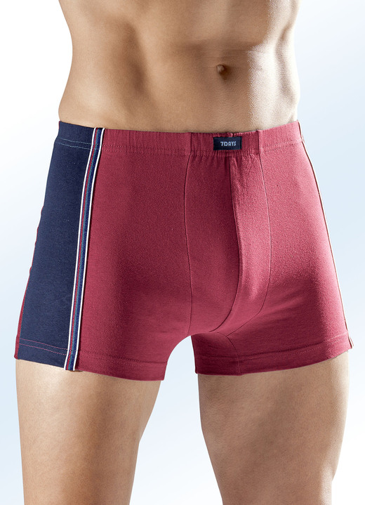 Pants & Boxershorts - Sechserpack Pants mit Dehnbund, in Größe 3XL bis XXL, in Farbe 1X PETROL, 1X GRAU MELIERT, 1X BORDEAUX, 3X MARINE Ansicht 2