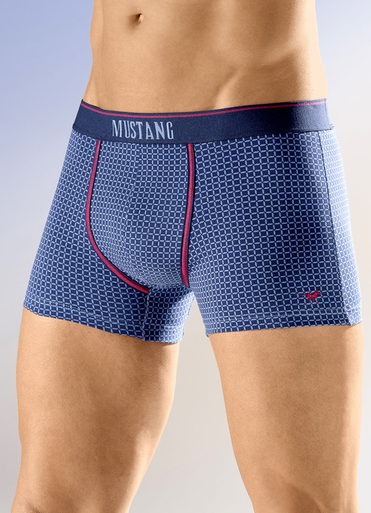 Pants & Boxershorts - Mustang Dreierpack Pants, dessiniert, in Größe 004 bis 008, in Farbe MARINE-JEANSBLAU Ansicht 1