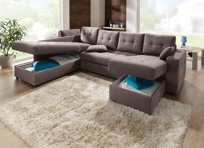 Polsterecken - Polstermöbel mit Bettfunktion, in Farbe BEIGE, in Ausführung Polsterecke Ansicht 29