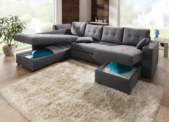 Polsterecken - Polstermöbel mit Bettfunktion, in Farbe BEIGE, in Ausführung Polsterecke Ansicht 26